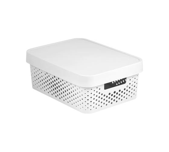 Коробка CURVER INFINITY перфорированная, с крышкой, 11 л, белый 04753-N23-00