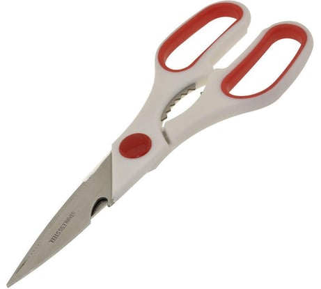 Кухонные ножницы МУЛЬТИДОМ белые ручки, 21 см AN60-34