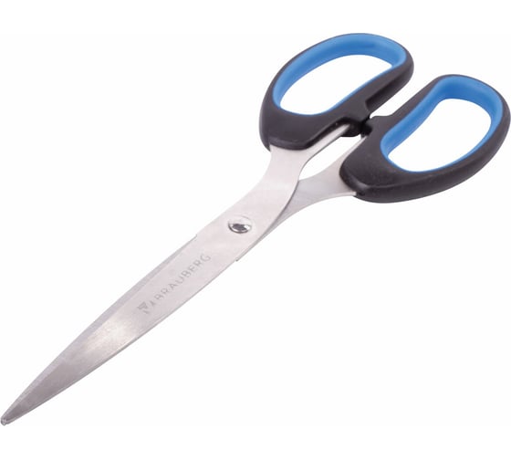 Ножницы BRAUBERG Classic+ 205 мм, резиновые вставки, черно-синие 236449