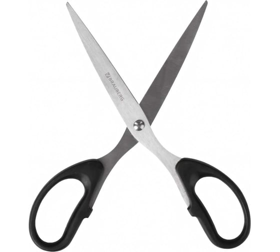 Ножницы BRAUBERG Classic 175 мм, чёрные, 2-х сторонняя заточка 230934
