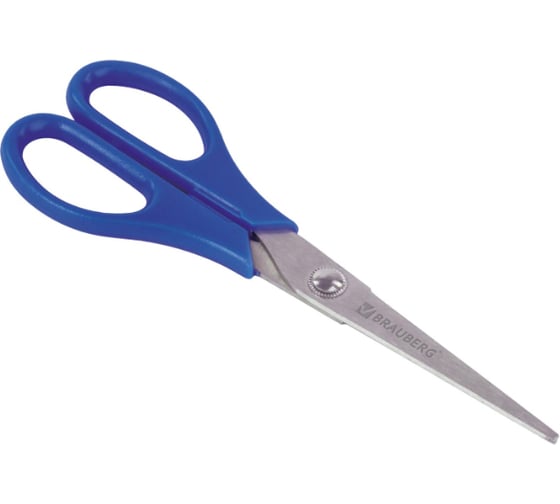 Ножницы для левши BRAUBERG Left hand 170 мм, 2-х сторонняя заточка, синие 236785