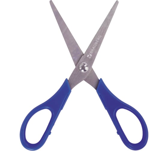 Ножницы для левши BRAUBERG Left hand 170 мм, 2-х сторонняя заточка, синие 236785