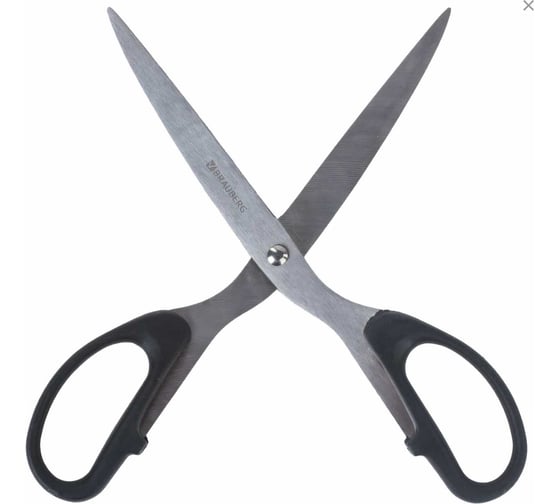 Ножницы BRAUBERG Classic 210 мм, чёрные, 2-х сторонняя заточка 230935
