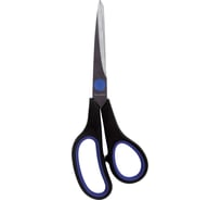 Ножницы BRAUBERG Soft Grip 216 мм, резиновые вставки, серо-зеленые, 3-х сторонняя заточка, карт. упаковка 230763