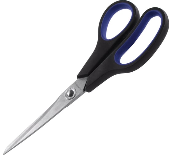 Ножницы BRAUBERG Soft Grip 216 мм, резиновые вставки, серо-зеленые, 3-х сторонняя заточка, карт. упаковка 230763