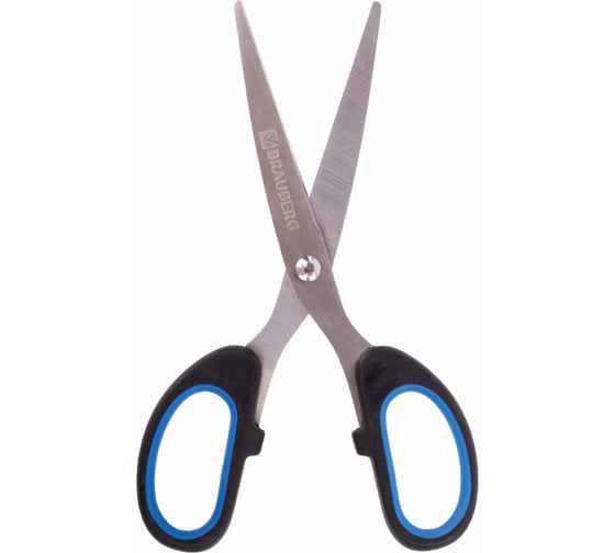 Ножницы BRAUBERG 160 мм, резиновые вставки, черно-синие 236447