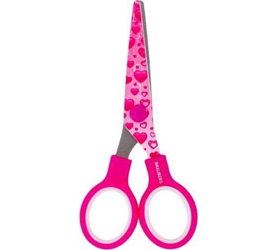 Ножницы BRAUBERG Kid Series Сердечки 130 мм, малиновый 232275