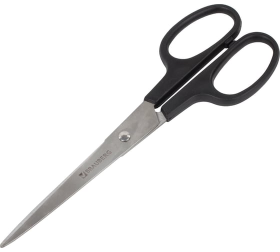 Ножницы BRAUBERG Standard 180 мм, классической формы, черные 237096