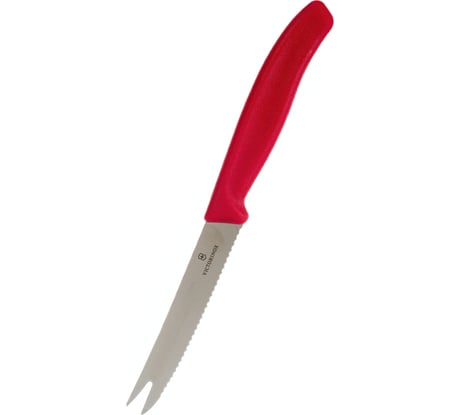 Нож для сыра и колбасок Victorinox лезвие 11 см волнистое, красный 6.7861