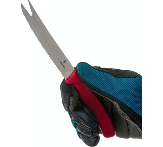 Нож для сыра и колбасок Victorinox лезвие 11 см волнистое, красный 6.7861