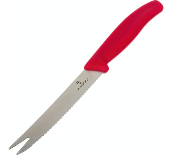 Нож для сыра и колбасок Victorinox лезвие 11 см волнистое, красный 6.7861
