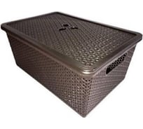 Корзина Пластик Центр BranQ NATURAL STYLE с крышкой 15л BQ4022 УТ-00067746