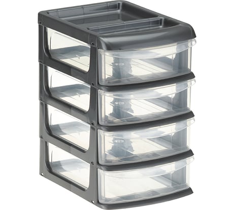 Универсальный бокс IDEA средний 4 секции графитовый М 2766 Графитовый