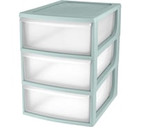 Бокс с выдвижными лотками Attache Pastel А5, мятный 3 прозрачных лотка 1110510