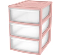 Бокс с выдвижными лотками Attache Pastel А5, розовый, 3 прозрачных лотка 1110571