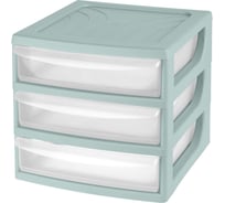 Бокс с выдвижными лотками Attache Pastel А6, мятный, 3 прозрачных лотка 1110509