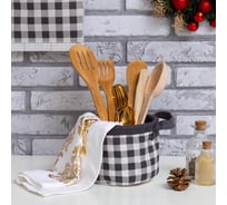 Текстильная корзинка Этель "Клетка" 14x12см 7007869