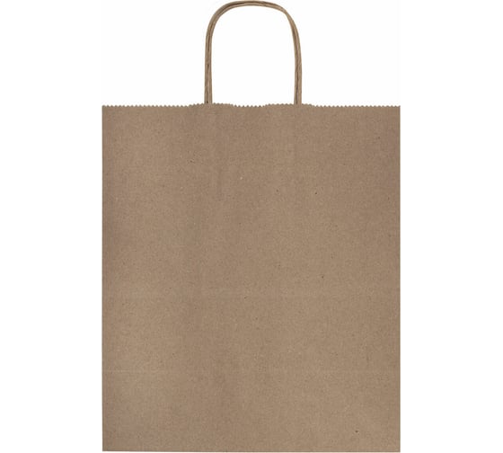 Бумажный крафт пакет LAIMA 22x12x25 см, 50 шт., крученые ручки, плот. 90 г/м2, ECO CRAFT 609684