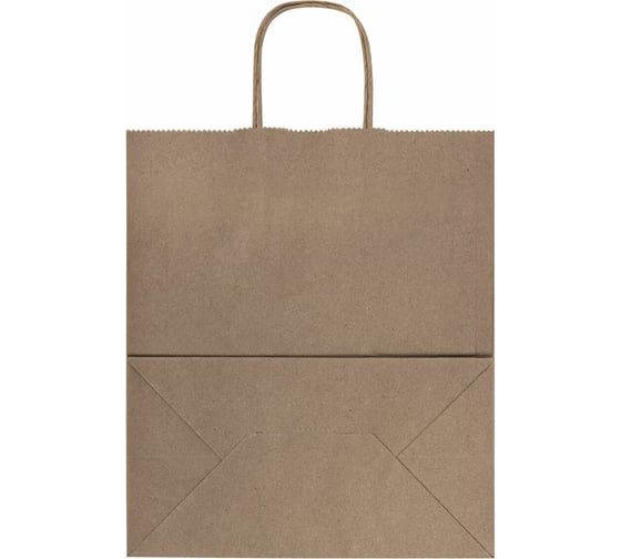 Бумажный крафт пакет LAIMA 22x12x25 см, 50 шт., крученые ручки, плот. 90 г/м2, ECO CRAFT 609684