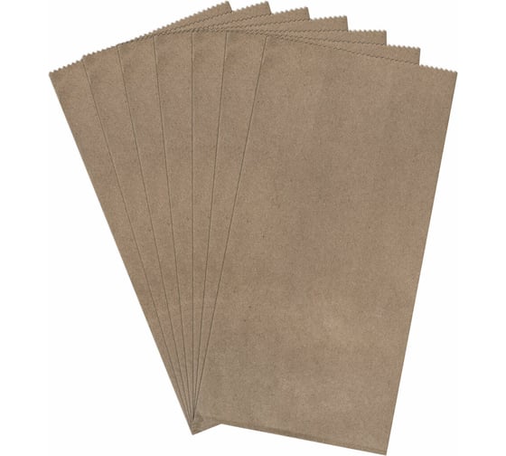 Бумажный крафт пакет LAIMA 12x8х24 см, 100 шт., плотность 90 г/м2, ECO CRAFT 609682