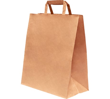 Бумажный крафт пакет LAIMA 24x14x29 см, 50 шт., плоские ручки, плот. 90 г/м2, ECO CRAFT 609687