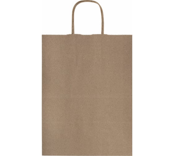 Бумажный крафт пакет LAIMA 26x15x35 см, 50 шт., крученые ручки, плот. 90 г/м2, ECO CRAFT 609686