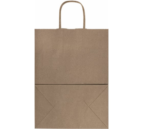 Бумажный крафт пакет LAIMA 26x15x35 см, 50 шт., крученые ручки, плот. 90 г/м2, ECO CRAFT 609686