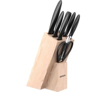 Набор из 5 ножей, мусата, ножниц и подставки Samura MOJO 10,23,48,55,85 чёрный SMJ-0280B/K