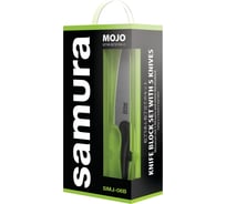  Набор из 5 ножей и браш-подставки Samura MOJO 10,23,48,55,85, полипропилен чёрный SMJ-06B/K