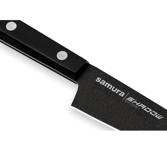 Нож кухонный Samura SHADOW универсальный с покр. Black-coating 120мм, AUS-8, ABS пластик SH-0021/K
