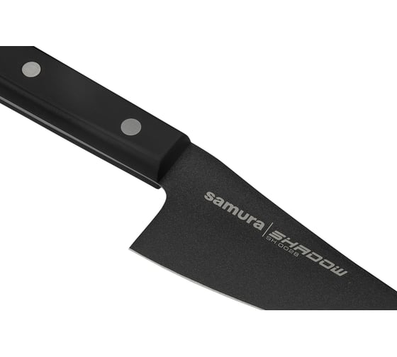 Нож кухонный Samura SHADOW совр. универсальный Black-coating 146мм, AUS-8, ABS пластик SH-0028/K