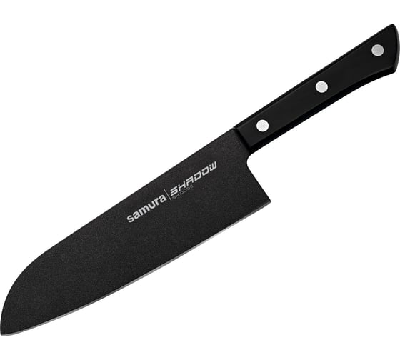 Нож кухонный Samura SHADOW Сантоку с покрытием Black-coating 175 мм, AUS-8, ABS пластик SH-0095/K