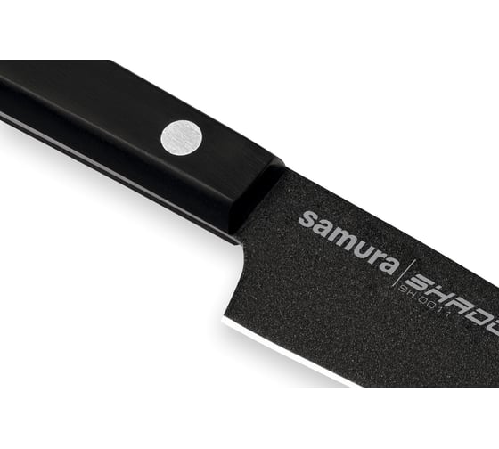 Нож кухонный Samura SHADOW овощной с покрытием Black-coating 99 мм, AUS-8, ABS пластик SH-0011/K