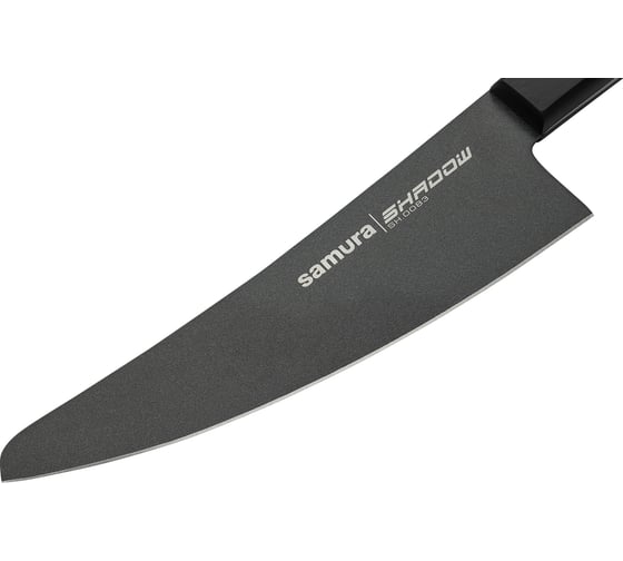 Нож кухонный Samura SHADOW малый Шеф с покр. Black-coating 166 мм, AUS-8, ABS пластик SH-0083/K