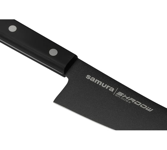Нож кухонный Samura SHADOW малый Шеф с покр. Black-coating 166 мм, AUS-8, ABS пластик SH-0083/K