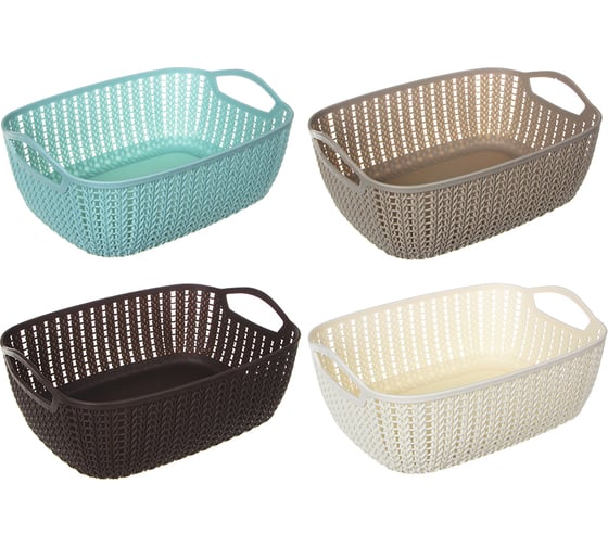 Вязаная корзина VETTA 29x21x10.5 см, пластик 406-120