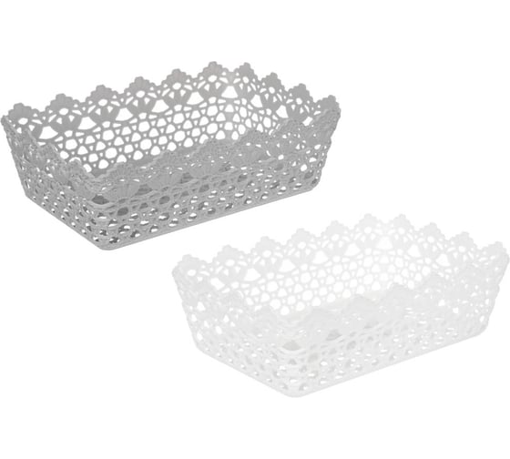 Универсальная корзинка VETTA Цветы, 29.5x19.5x9.5 см, пластик, 2 цвета 406-155 1