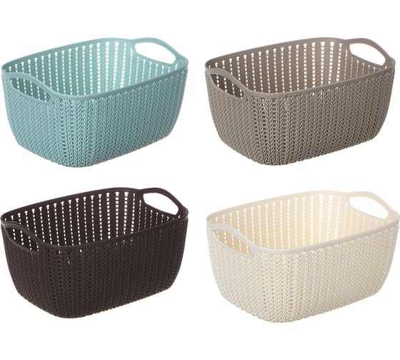 Вязаная корзина VETTA 21x16x10 см, пластик 406-121 1