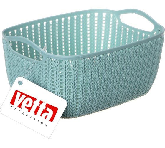 Вязаная корзина VETTA 21x16x10 см, пластик 406-121