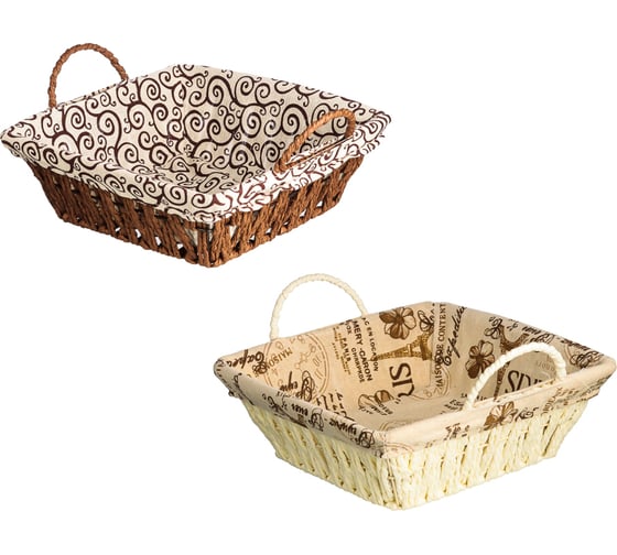 Плетеная корзинка VETTA Амелия 22x22x8 см, 2 дизайна 416-217 1
