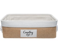 Корзина стеллажная с ручками HANDY HOME Кантри, Д370 Ш270 В130, бежевый LIS-82 M