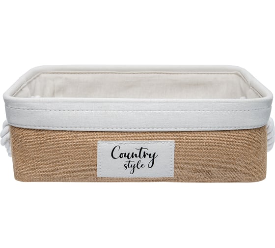 Корзина стеллажная с ручками HANDY HOME Кантри, Д370 Ш270 В130, бежевый LIS-82 M 1