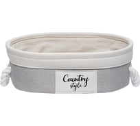 Корзина стеллажная с ручками HANDY HOME Кантри, Д320 Ш220 В100, серый LIS-85