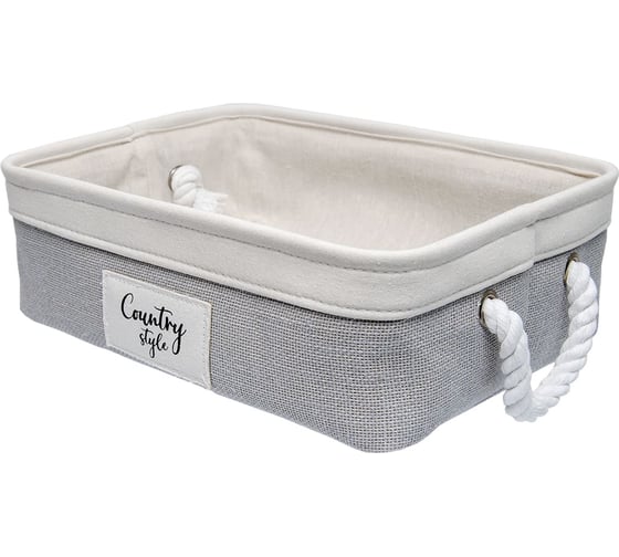 Корзина стеллажная с ручками HANDY HOME Кантри, Д370 Ш270 В130, серый LIS-86 M 1