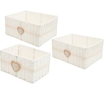 Набор корзин стеллажных бумажных HANDY HOME Сердечко, белый, 3 шт. L,M,S EW-60-set