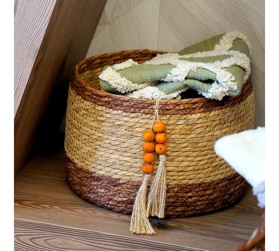 Корзина для хранения Natural House Бразилия Д270 Ш270 В210, натуральный, шоколадный UC-243 M