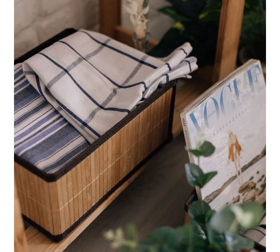 Корзина стеллажная Natural House Бамбук Д290 Ш230 В140, коричневый Shan-07