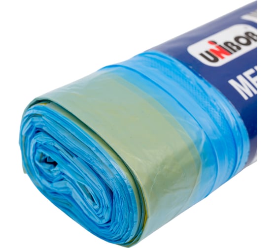 Мешки для мусора (20 шт; 30 л) с завязками голубые UNIBOB 215026 0481-001X