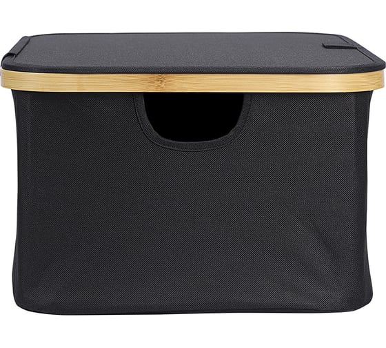 Корзина для белья Smart Solutions Neat Low, 40x33x20 см, черная SS0000156
