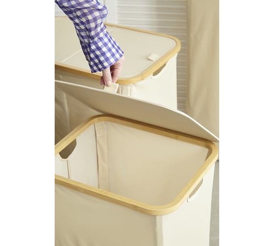 Корзина для белья Smart Solutions Neat Tall, 41x35x74 см, молочная SS0000148